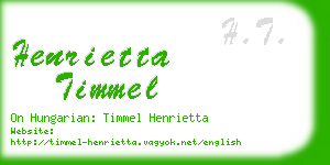 henrietta timmel business card